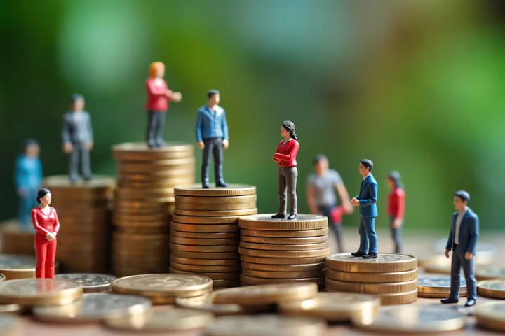 お金の上に立つ人々