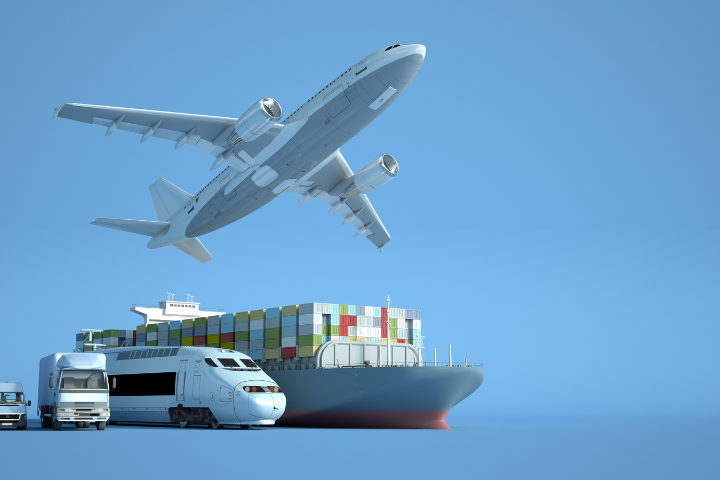 飛行機や船など海外輸送に必要な移動手段のイメージ