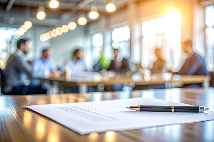 書類と働いている人々の画像