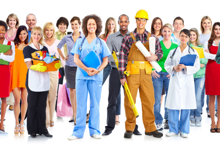 いろいろな職業の人々の画像