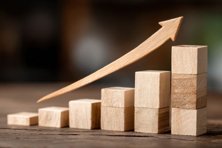 右肩上がりのイメージ