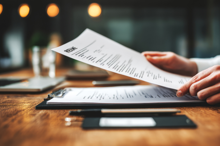 英文レジュメを見る人の画像