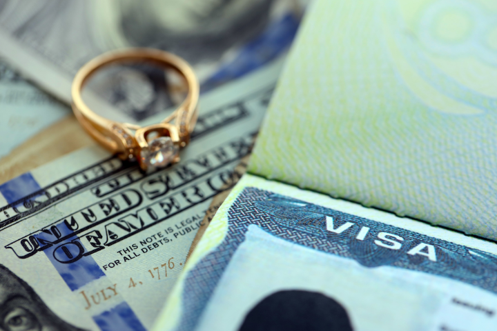 婚約指輪とVISAのイメージ