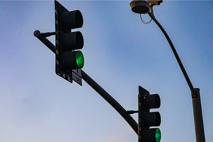 アメリカの信号機の画像