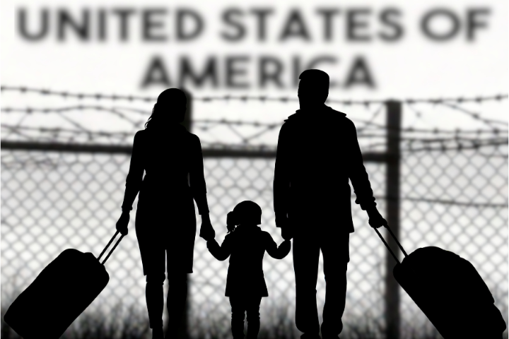 手を繋ぎながら歩く親子のシルエットのイメージ